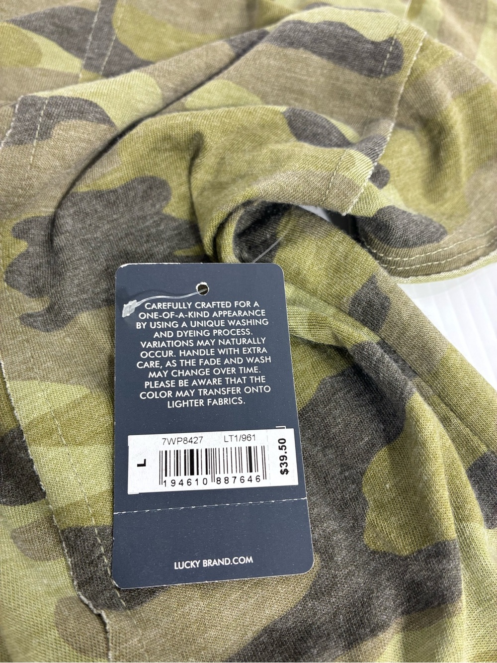 Lucky Brand Olive and Dark Green Camo V-Neck Tee - Picture 3 of 8